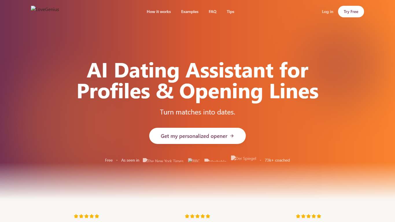 AI Dating Assistant for Profiles & Opening Lines LoveGenius